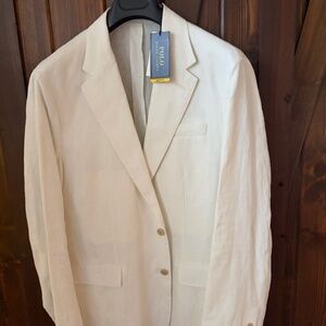 Ralph Lauren Men’s Sport Coat Blazer Off-White 46L New With Tags Single Breasted